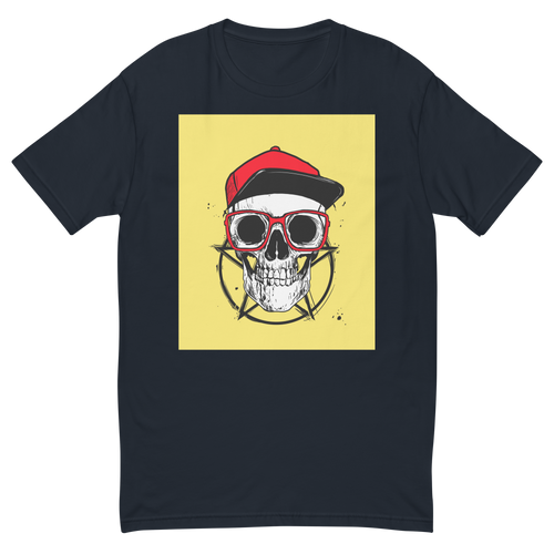 Skull With Hat Short Sleeve T-shirt New Fashion