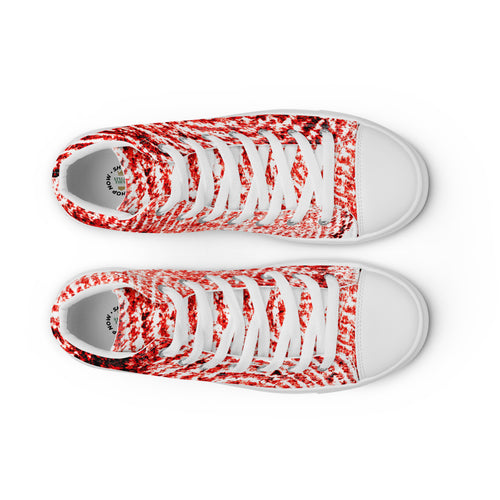 Blood Drop Pattern Mens High Top Canvas Shoes