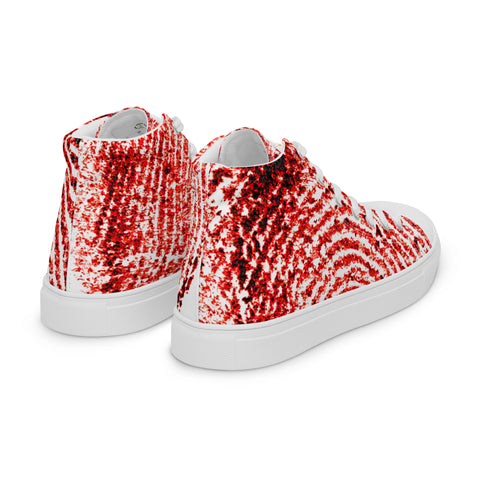 Blood Drop Pattern Mens High Top Canvas Shoes