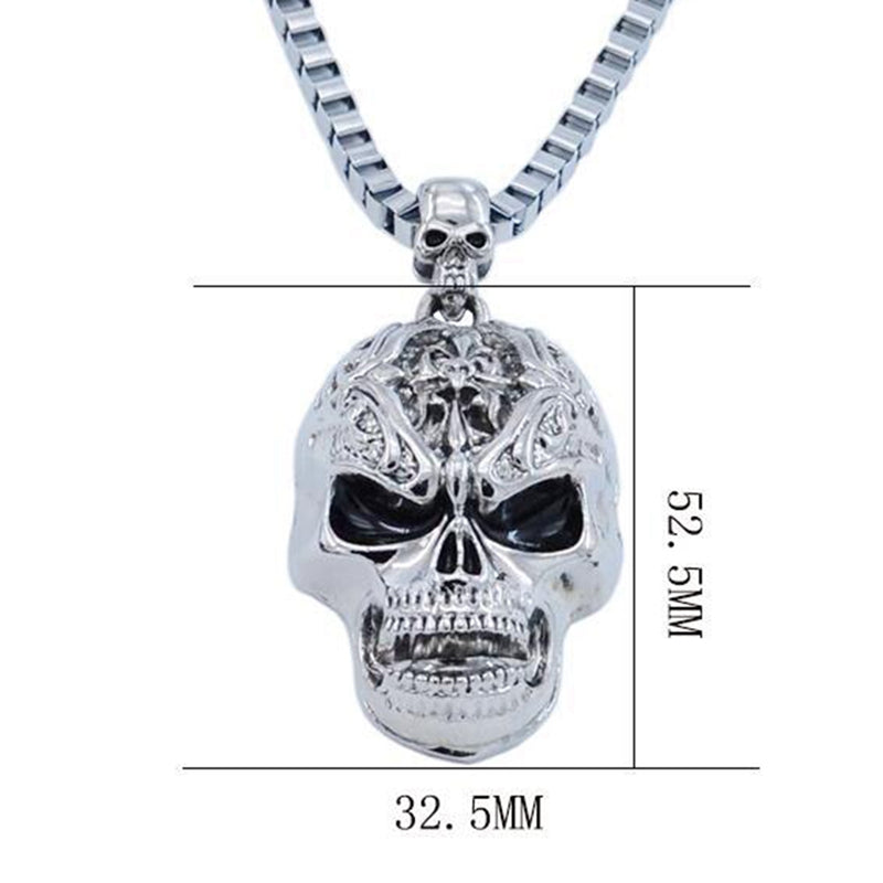 Evil Skull Necklace Metal  Pendant Trendy  Man and Women Punk Jewelry