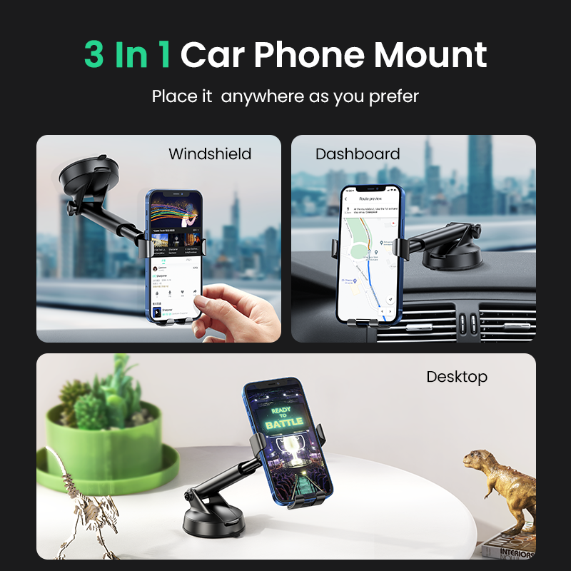 UGREEN Car Phone Holder No Magnetic Gravity Stand in the Car Suction Cup Support Holder for Mobile Phone Xiaomi iPhone 13 12