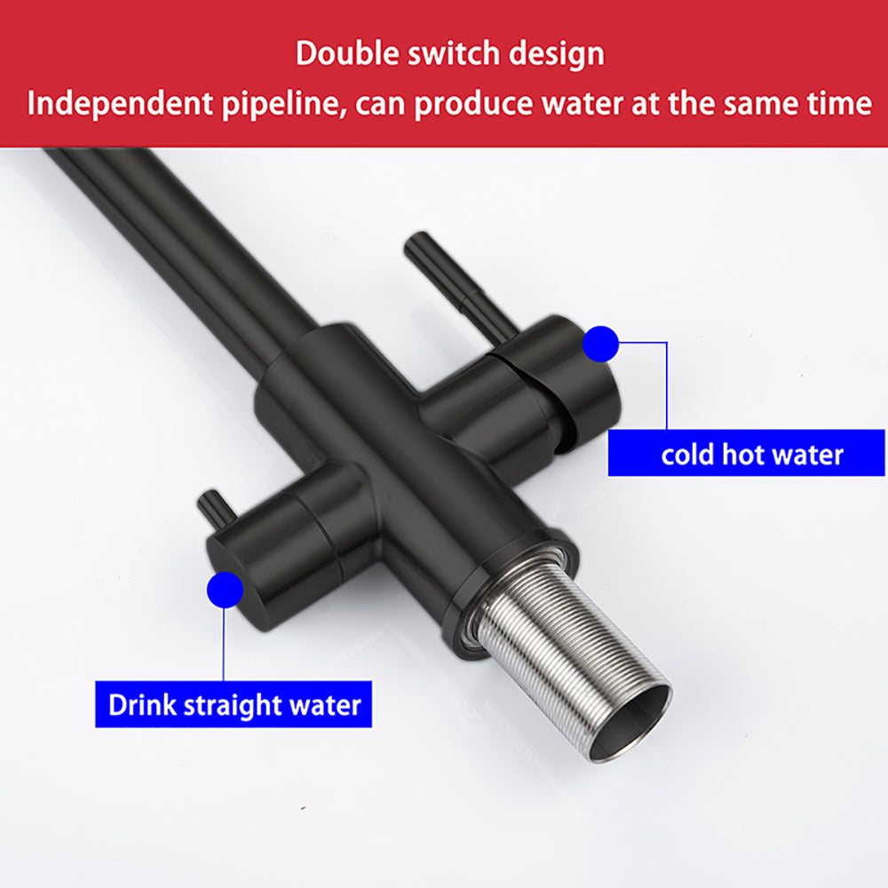 DQOK Drinking Filtered Water Kitchen Faucet Purification Tap Dual Handle Faucet Kitchen Sink Tap