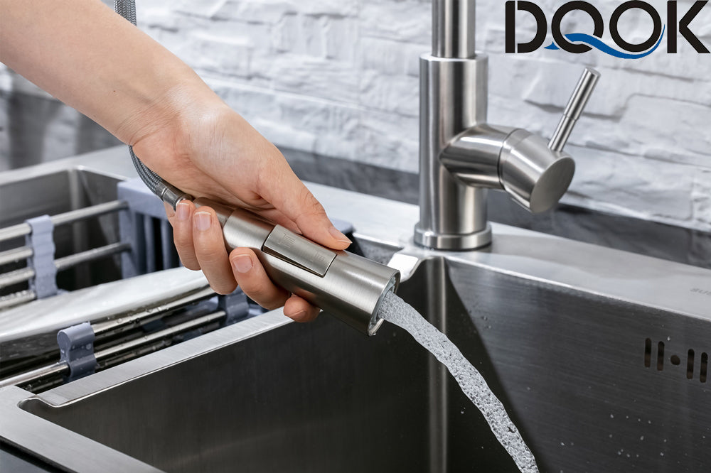 DQOK Kitchen Faucet Pull Out  Brushed Nickle Sensor Stainless Steel Black Smart Induction Mixed Tap Touch Control Sink Tap