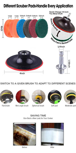 Drill Brush Attachment Set Power Scrubber Tools