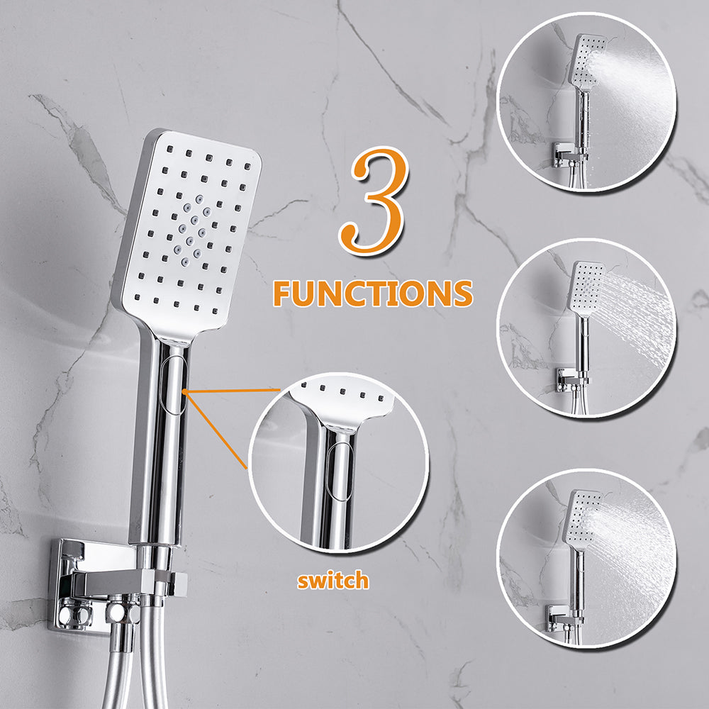 DQOK Thermostatic Shower Faucet Chrome  Bathroom  Shower Mixer Set Waterfall Rain Shower System Bathtub Faucet Taps