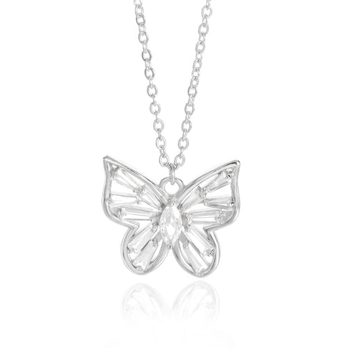 Gold Stainless Steel Stylish Butterfly Necklace Lovely Insect Animal Metal Woman Man Jewelry
