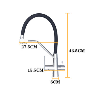 DQOK Drinking Filtered Water Kitchen Faucet Purification Tap Dual Handle Faucet Kitchen Sink Tap