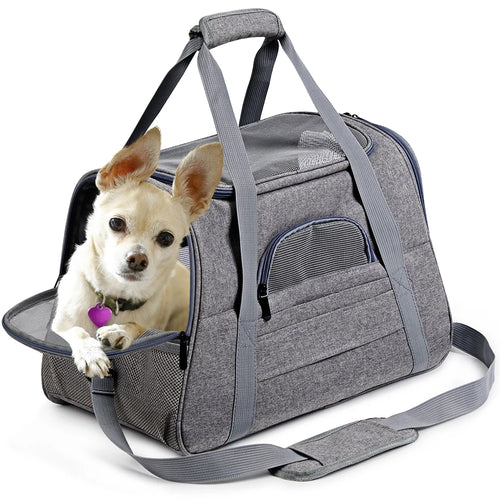 Portable Backpack With Mesh Window Airline Approved Small Pet Transport Bag Carrier For Dogs