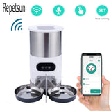 Smart APP Pet Feeder Cat And Dog Food Dispenser Stainless Steel  Bowl Medium-Sized Cats And Dogs With Recording Timing Feeding