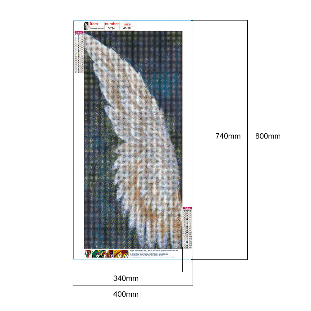 Angel Wings 5D DIY Full Round Drill Rhinestones Diamond Painting Mosaic Kits Art Craft Home Decor Gifts
