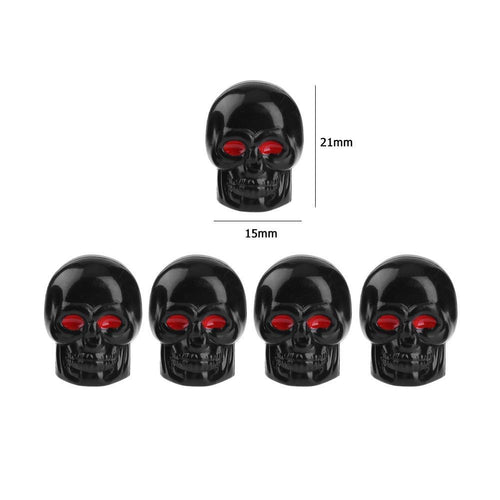 4pcs Universal Black Skull Car Auto Wheel Tire Tyre Valve Stem Caps Dust Covers