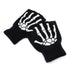 Unisex Adult Halloween Skeleton Skull Half Finger Stretch Gloves