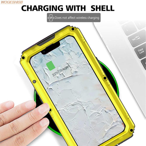 360 Heavy Duty Metal Armor Protection Case for iPhone  Waterproof Shockproof Cover