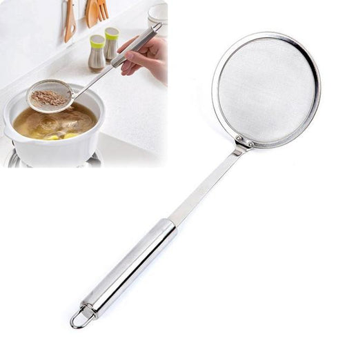 Small Spoon Oil Sieve Fine Mesh Stainless Steel  Kitchen Accessories Home Tools