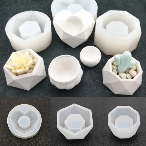 3D Silicone Molds For Cement Form For Candles Flowerpot