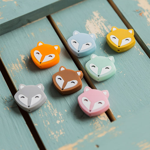 Make Silicone Beads Teething Cartoon Fox Beads Animals
