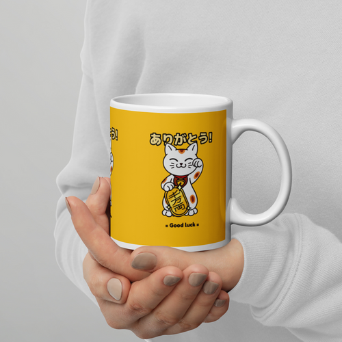 Good Luck White Glossy Mug Gifts For Cat People